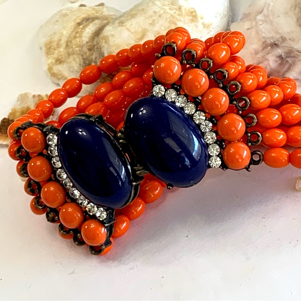 Vintage Orange Beaded Bracelet